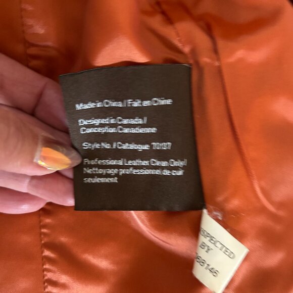 Danier Burnt Tangerine Leather Jacket with Zip-Out Lining – Size P (Fits XS–S) - Picture 5 of 8